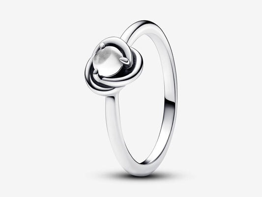 April Clear Eternity Circle Ring