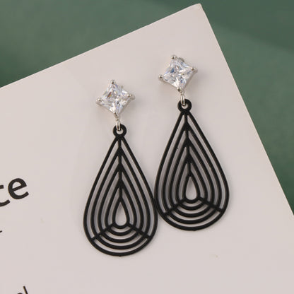 Classic Black Teardrop Earrings - Symmetrical and Asymmetrical Design