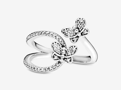 Sparkling Butterfly Open Ring