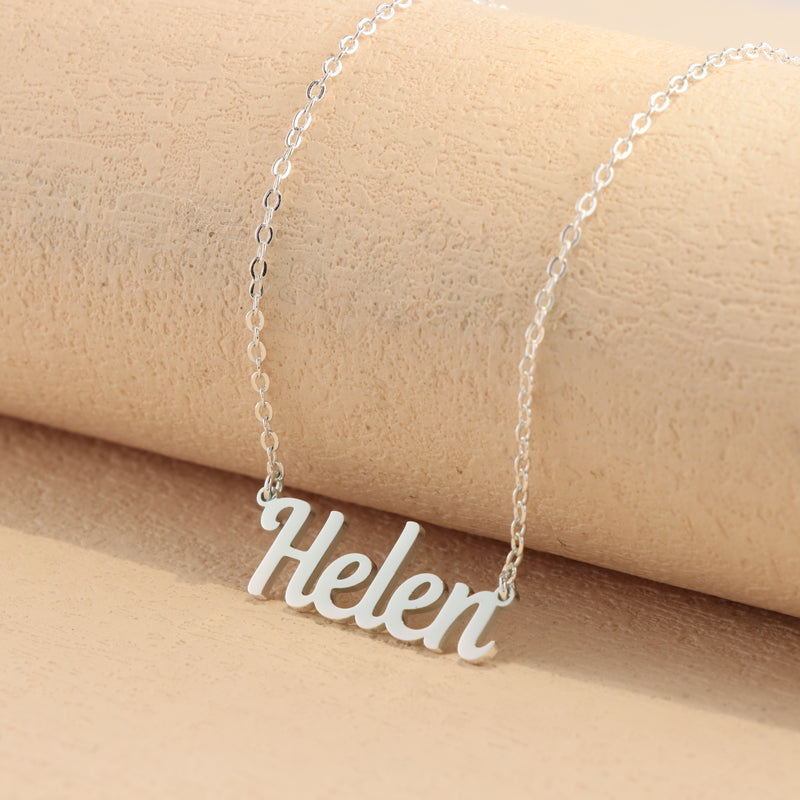 Unique silver letter pendant O-shaped chain necklace