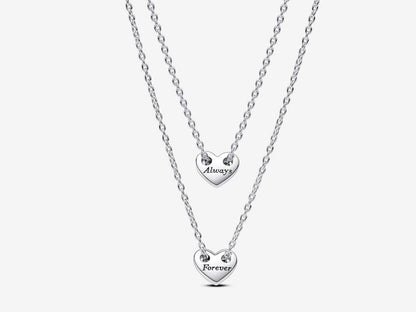 Forever & Always Splittable Heart Collier Necklaces