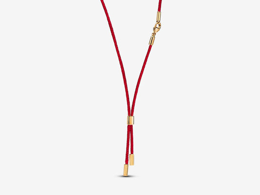 Red Recycled Polyester Cord Necklace