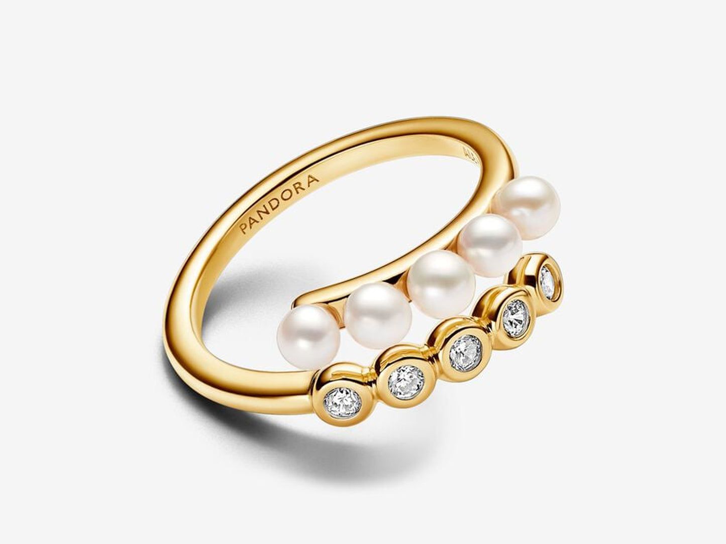 Treated Freshwater Cultured Pearls & Stones Open Ring