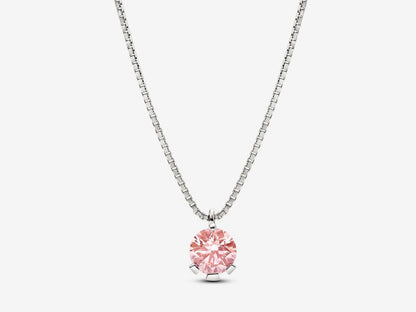 Lab-grown Pink Diamond Pendant Necklace 1.00 carat tw 14k White Gold