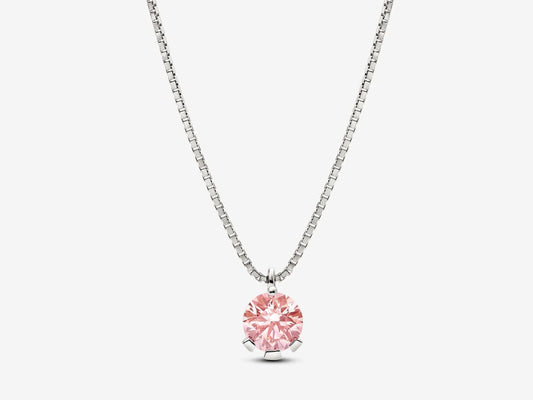 Lab-grown Pink Diamond Pendant Necklace 1.00 carat tw 14k White Gold