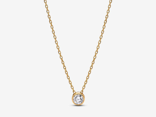 Lab-grown Diamond Bezel Pendant Necklace 0.25 carat tw 14k Gold