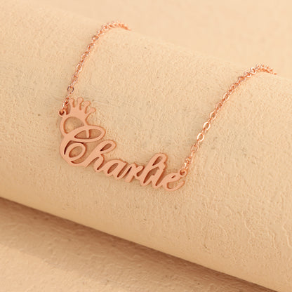 Elegant Stainless Steel Necklace with Alphabet Pendant