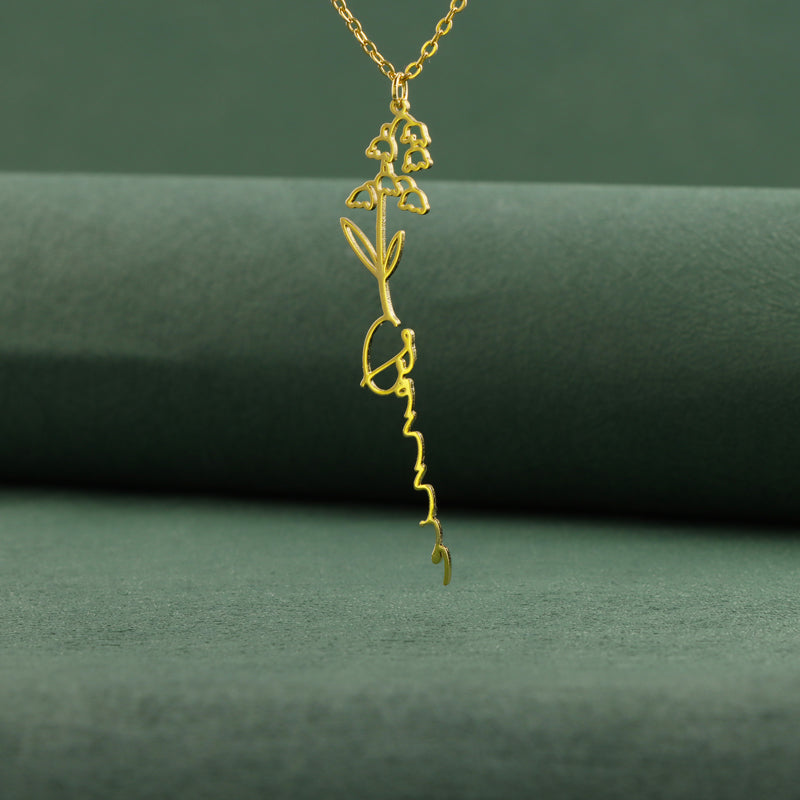 Elegant Stainless Steel O-Chain Necklace with Tulip Pendant