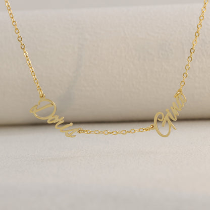 Fashionable gold letter pendant O-shaped chain necklace