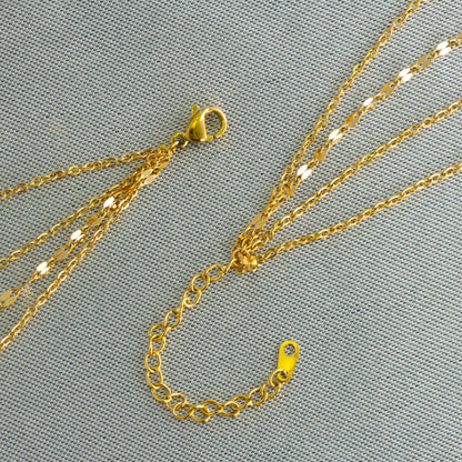 Sliver Stainless Steel Lip Necklace with Multi-layered Design