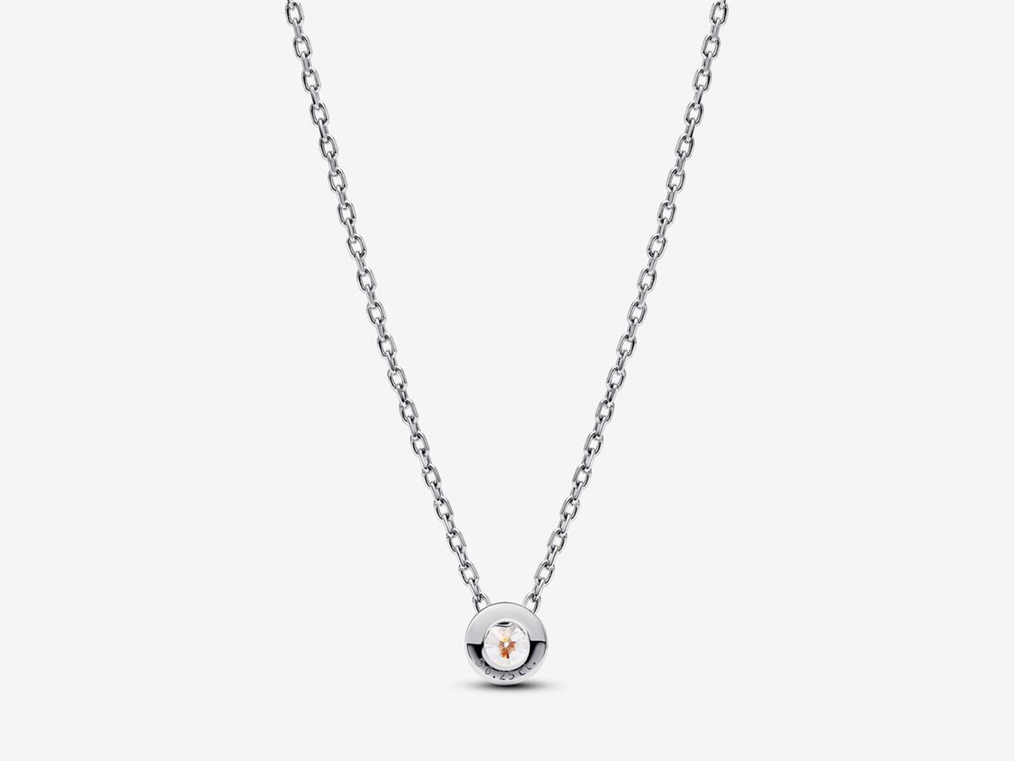 Lab-grown Diamond Bezel Pendant Necklace 0.25 carat tw Sterling Silver