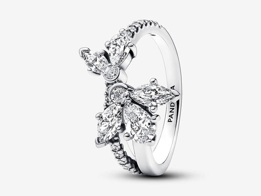 Sparkling Asymmetrical Herbarium Cluster Ring