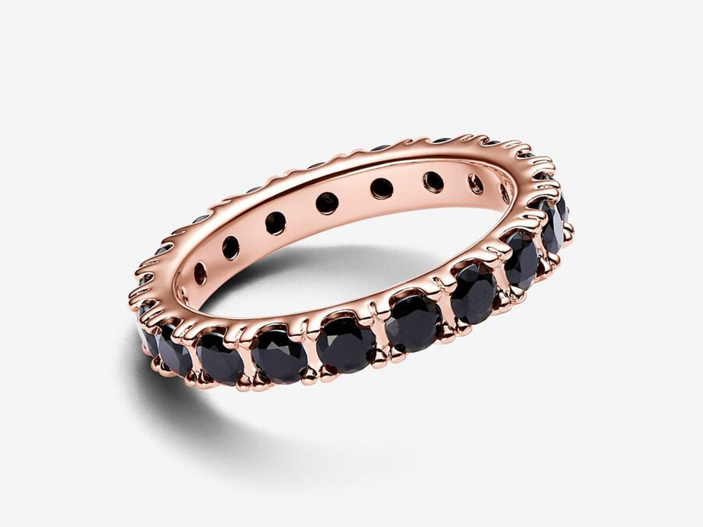 Black Sparkling Row Eternity Ring