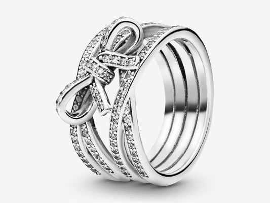 Sparkling Ribbon and Bow Ring