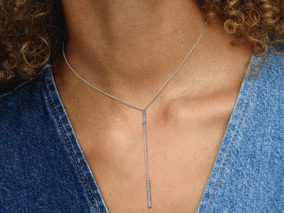 Pavé Prism Drop Necklace