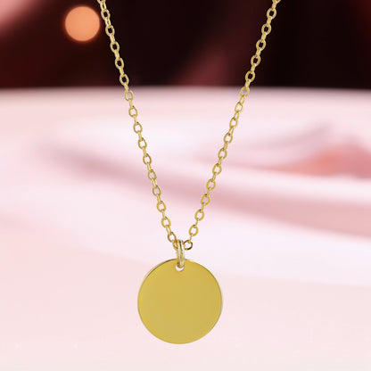 Classic Gold Tone O-Chain Necklace with Circular Pendant