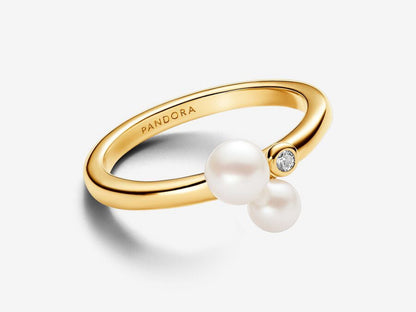 Duo Treated Freshwater Cultured Pearls Ring