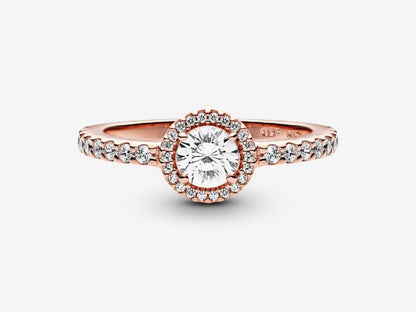 Classic Sparkle Halo Ring