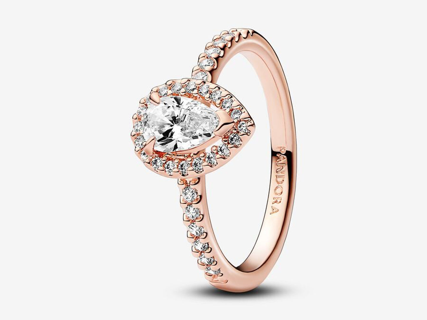 Sparkling Pear Halo Ring
