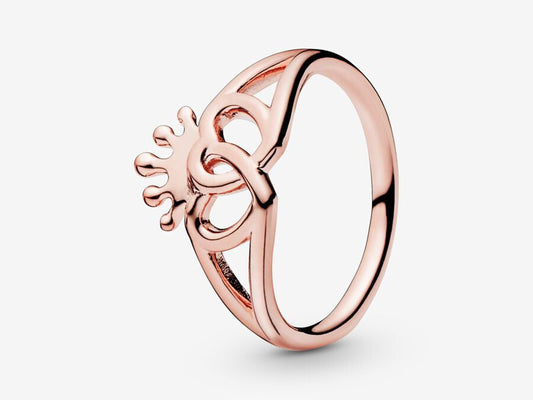 Crown & Interwined Hearts Ring