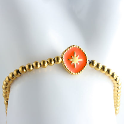 Gold-toned Bracelet With Eight-Pointed Star Design for Timeless Style