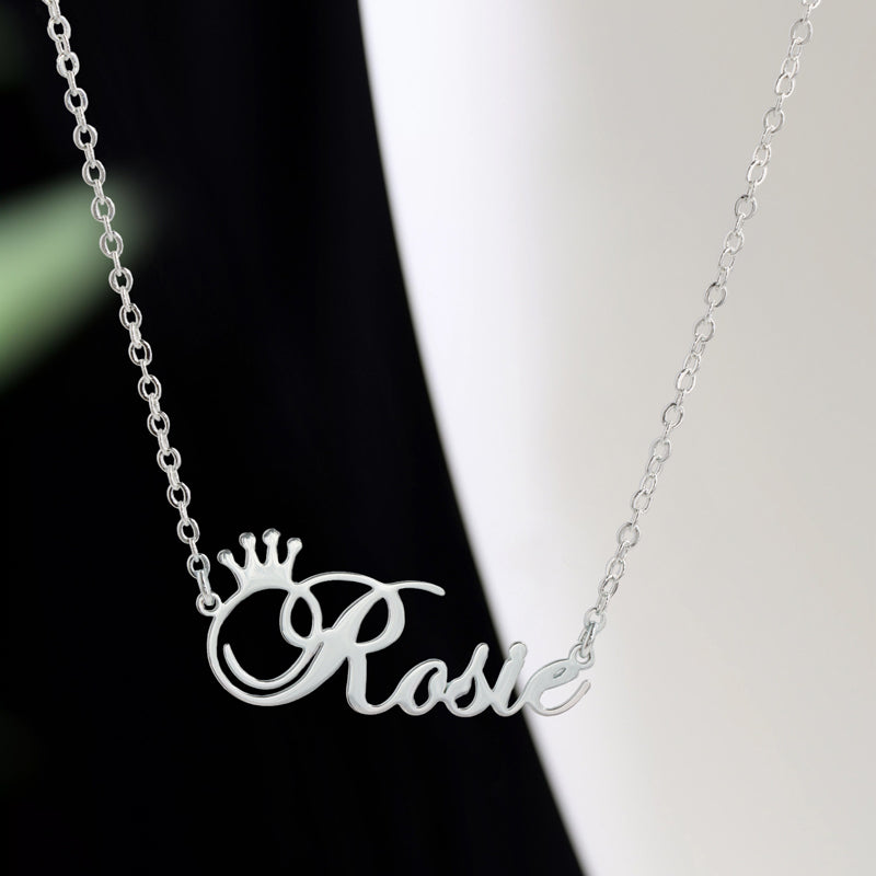 Silver Letter Pendant Necklace with O-Chain