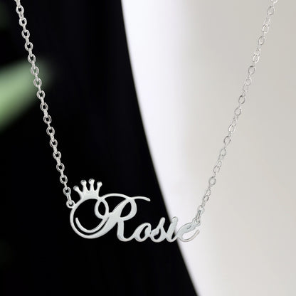 Silver Letter Pendant Necklace with O-Chain