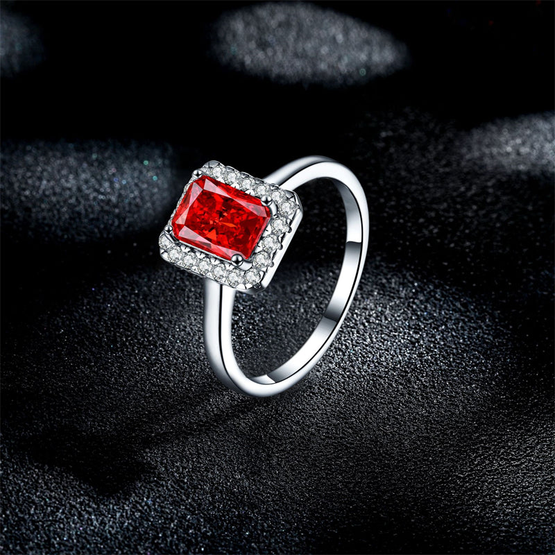 2ct Square-Cut 925 Silver Wedding Ring - Luxe 6×8mm 5A Zirconia Bridal Band with High-Carbon Diamonds