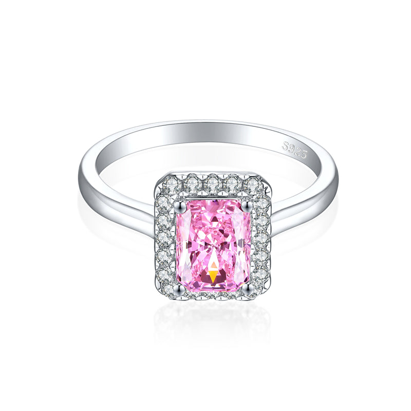 2ct Square-Cut 925 Silver Wedding Ring - Luxe 6×8mm 5A Zirconia Bridal Band with High-Carbon Diamonds