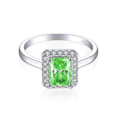 2ct Square-Cut 925 Silver Wedding Ring - Luxe 6×8mm 5A Zirconia Bridal Band with High-Carbon Diamonds