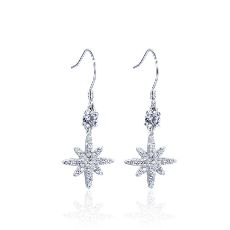 925 Sterling Silver Cactus Drop Earrings - Korean Style Botanical Dangle Earrings for Women