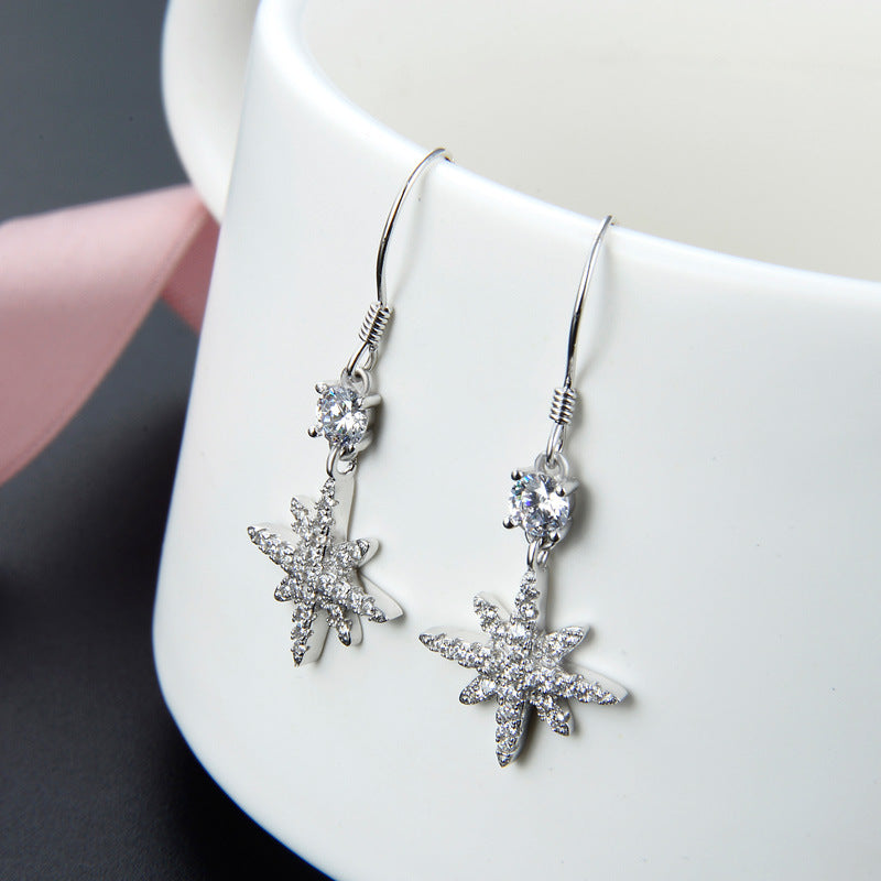 925 Sterling Silver Cactus Drop Earrings - Korean Style Botanical Dangle Earrings for Women