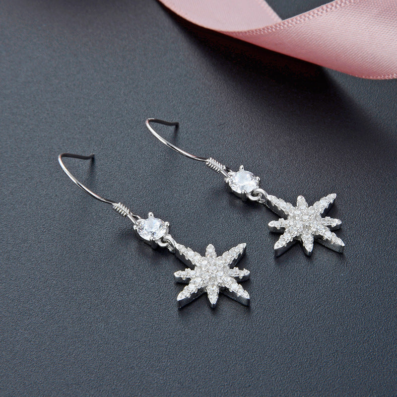 925 Sterling Silver Cactus Drop Earrings - Korean Style Botanical Dangle Earrings for Women