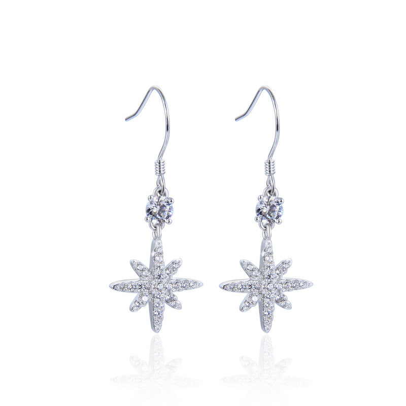 925 Sterling Silver Cactus Drop Earrings - Korean Style Botanical Dangle Earrings for Women