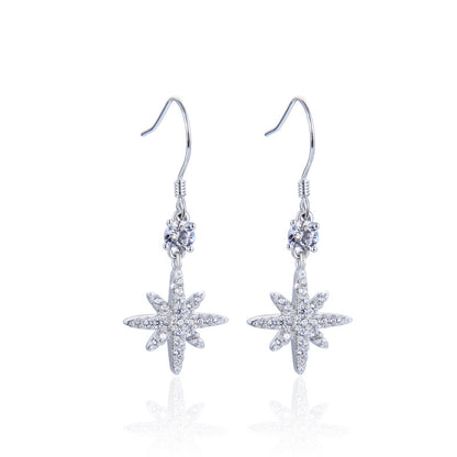 925 Sterling Silver Cactus Drop Earrings - Korean Style Botanical Dangle Earrings for Women