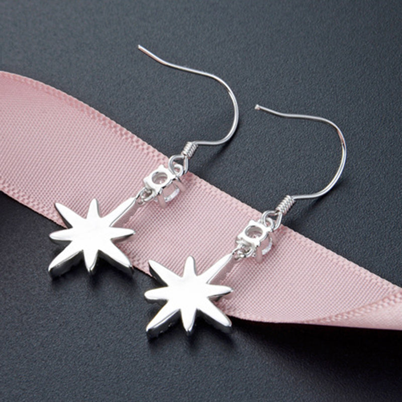 925 Sterling Silver Cactus Drop Earrings - Korean Style Botanical Dangle Earrings for Women