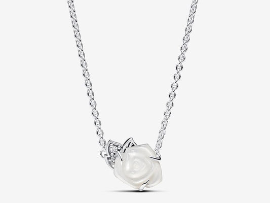 White Rose in Bloom Collier Necklace