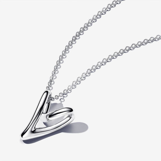 Sterling Silver Heart Pendant  Adjustable Heart Pendant Necklace