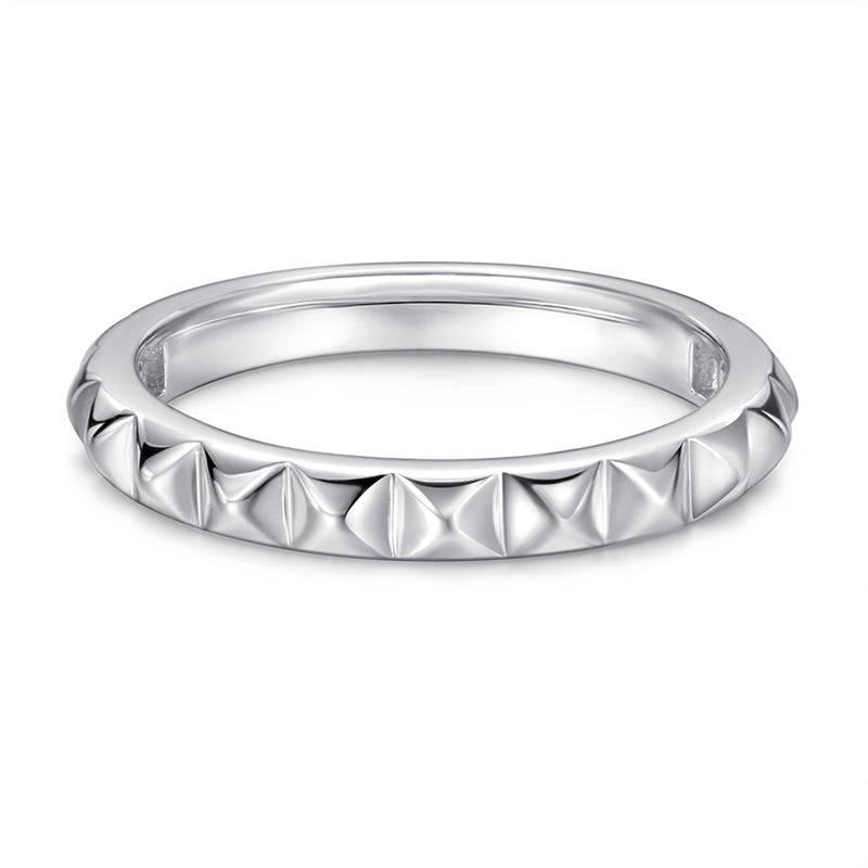 3D Triangular 925 Silver Ring - Modern Geometric Band for Women