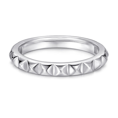 3D Triangular 925 Silver Ring - Modern Geometric Band for Women