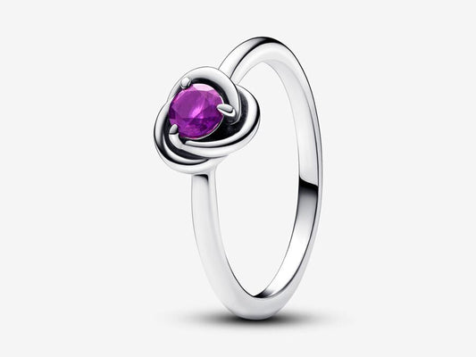February Purple Eternity Circle Ring