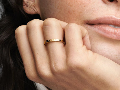 Square and Round Combination Band Ring