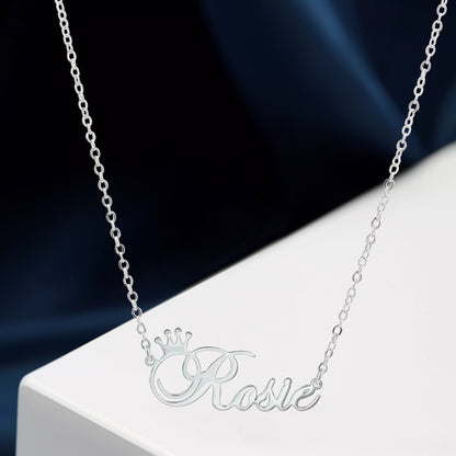 Silver Letter Pendant Necklace with O-Chain