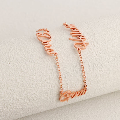 Fashionable rose gold letter pendant O-shaped necklace