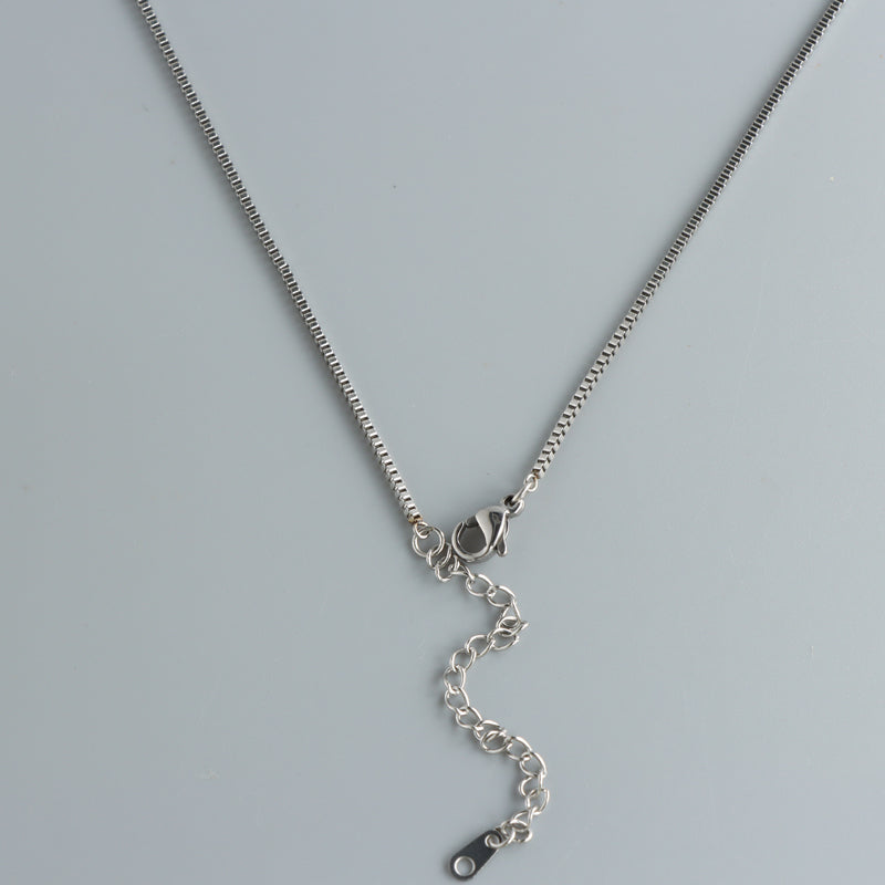 Stainless Steel Box Chain Cone Pendant Necklace