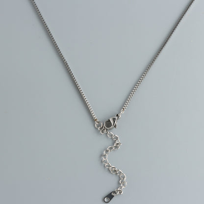 Stainless Steel Box Chain Cone Pendant Necklace
