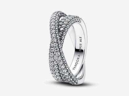 Pavé Crossover Dual Band Ring
