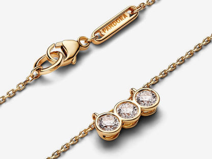 Lab-grown Diamond Triple Bezel Pendant Necklace 0.45 carat tw 14k Gold