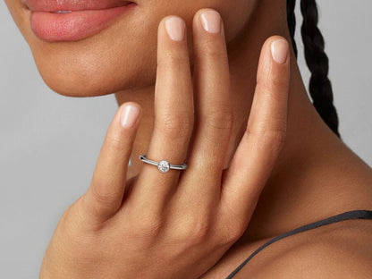 Lab-grown Diamond Bezel Ring 0.15 carat tw Sterling Silver
