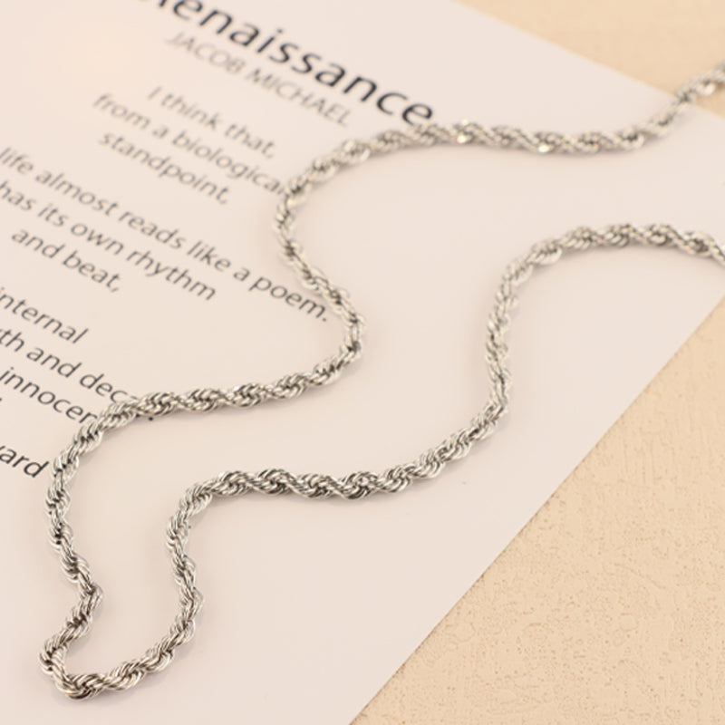 Stainless Steel Minimalist Rope Necklace